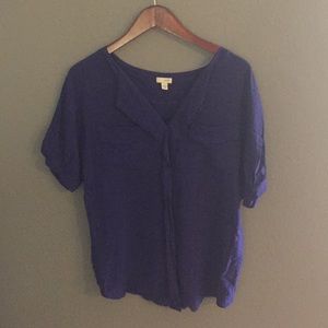 Blue flowy blouse